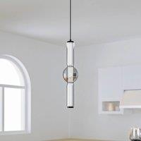 Lucande LED pendant light Savete, smoke grey, glass, 12 cm