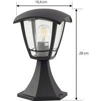 Lindby Isidoro pillar lamp, black, height 28 cm, plastic