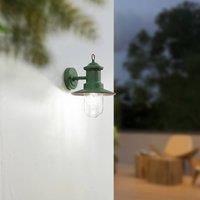 Lindby outdoor wall light Eloretta, 22 cm, green, glass, steel