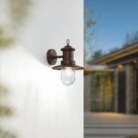 Lindby outdoor wall light Eloretta, rust, steel, height 31 cm