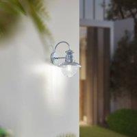 Lindby outdoor wall light Celinor, silver, steel, 15 cm