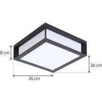 Lindby outdoor wall light Sivana, black, aluminium, 26 cm x 26 cm