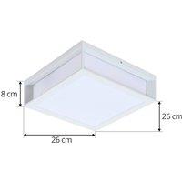 Lindby outdoor wall light Sivana, white, aluminium, 26 cm x 26 cm