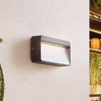 Lucande Tiburia LED outdoor wall light, black, aluminium
