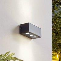 Lucande Selim LED outdoor wall light, length 15.3 cm, black
