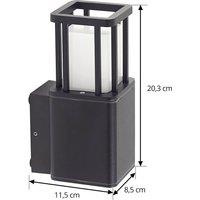 Lucande LED outdoor wall light Dakil, black, aluminium