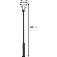 Lucande LED outdoor light Elario, 222 cm, black, aluminium