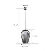 Lucande Marrin outdoor pendant light, black, metal, 31 cm