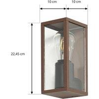 Lindby outdoor wall light Robigus, rust-coloured, aluminium