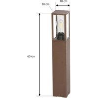 Lindby Robigus pillar light, rust-coloured, aluminium