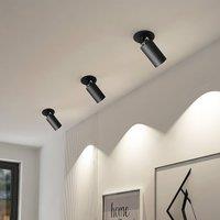Arcchio recessed spotlight Davin, black, cylinder, set of 2