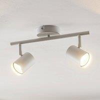 Lindby downlight Jorell, white, 32 cm, 2-bulb, metal, GU10