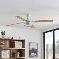 Lindby LED ceiling fan Tedric, white, quiet, 133 cm