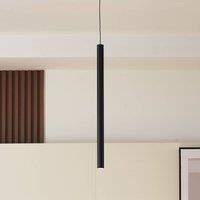 Lindby LED hanging light Lumaro, black, 3cm,aluminium,48V,dimmable