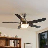 Lindby ceiling fan with light Auraya, quiet, steel