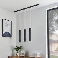 Lindby track lighting system Linaro, GU10, 3-bulb pendant, black