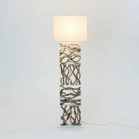 Hollnder Tremiti floor lamp, wood-coloured/beige, height 160 cm, wood