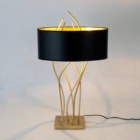 Hollnder Elba oval table lamp, gold/black, height 75 cm, iron