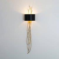 Hollnder Elba lungo wall light, gold/black, height 144 cm, iron