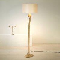 Hollnder Lino floor lamp, gold/ecru, height 160 cm, iron