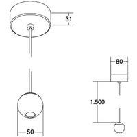 BRUMBERG LED pendant light Ball, aluminium, black/chrome