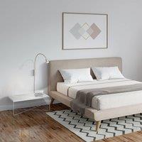 FISCHER & HONSEL LED wall light Justi, nickel-coloured, height 52 cm, metal