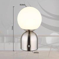 Globo LED table lamp Julsy, nickel-coloured, height 21 cm, CCT