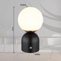 Globo Julsy LED table lamp, black, height 21 cm, metal, CCT