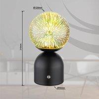 Globo LED table lamp Julsy, black, 3D, height 21 cm, CCT