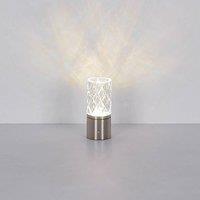 Globo LED table lamp Lunki, nickel-coloured, height 19 cm, CCT