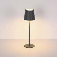 Globo LED rechargeable table lamp Vannie, black, height 36 cm, IP44