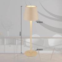 Globo LED rechargeable table lamp Vannie, sand-coloured, height 36 cm, IP44