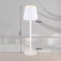 Globo LED rechargeable table lamp Vannie, white, height 36 cm, IP44