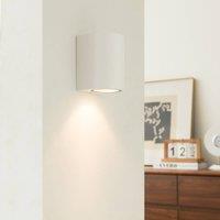 Prios outdoor wall light Tetje, white, round, 10 cm, set of 4