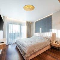 Globo Heda LED ceiling light, 35 cm, gold-coloured, metal