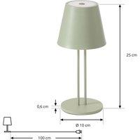 Lindby LED rechargeable table lamp Janea TWIN, green, metal