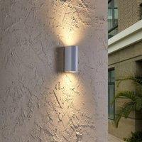 Prios outdoor wall light Tetje, white, round, 16 cm, set of 4