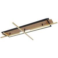 Globo Beatrix LED ceiling light, length 100 cm, wood/black, wood