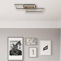 Globo Colli LED ceiling light, width 49 cm, dark wood, wood