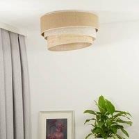 Euluna Trio ceiling lamp, jute, natural brown/white/raffia, 45 cm