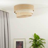 Euluna Trio ceiling lamp, jute, natural brown/white/raffia, 60 cm