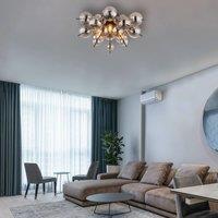 Globo Udo ceiling light, smoke grey, 55 cm, glass