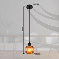 Globo Zumba pendant light, bronze-coloured, 15 cm, glass