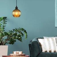 Globo Zumba pendant light, green, 15 cm, glass