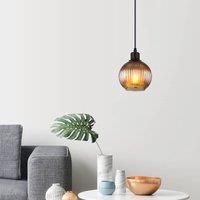 Globo Zumba pendant light, petrol, 15 cm, glass