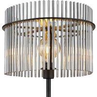 Globo Gorley floor lamp, height 152 cm, smoke grey, glass/metal