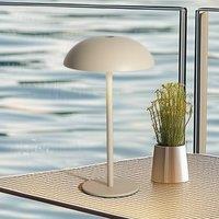 Arcchio LED rechargeable table lamp Thenra, beige, wall mount