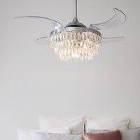 Beacon Lighting Beacon ceiling fan with light Fanaway Veil chrome silent