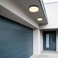 Globo Vranos outdoor ceiling light, matt black, 24 cm, aluminium