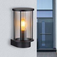 Globo Gracey outdoor wall light, black, height 25.2 cm, stainless steel